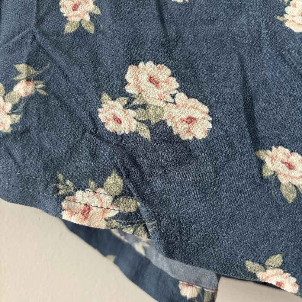 American Eagle Womens Cottagecore Blue Skirt Size M Floral Milkmaid Boho Peasant